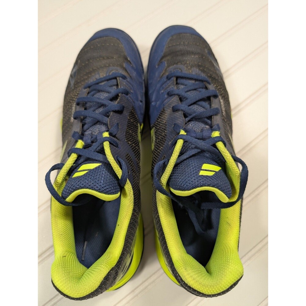 Babolat Jet Mach 2 Navy & Lime Green All Court Shoes Size 12 Excellent Condition - Picture 6 of 12